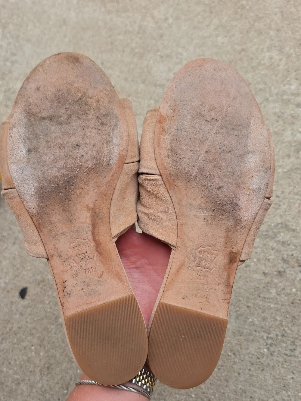 Tory Burch Blush Pink Suede Bow Slide Sandals Leather Size 7M